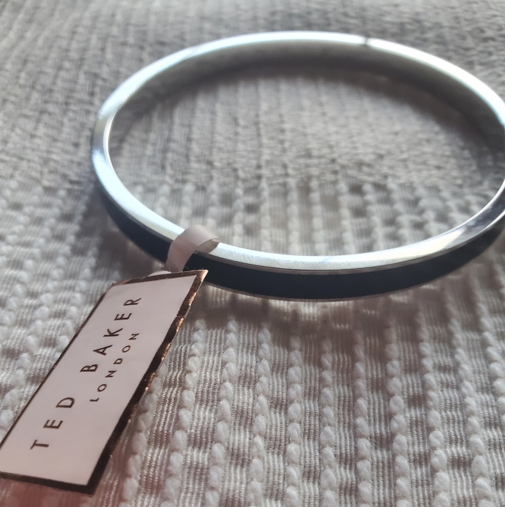 Bracelet bangle Ted Baker NWT dark blue with silver.  logo enamel size in pics